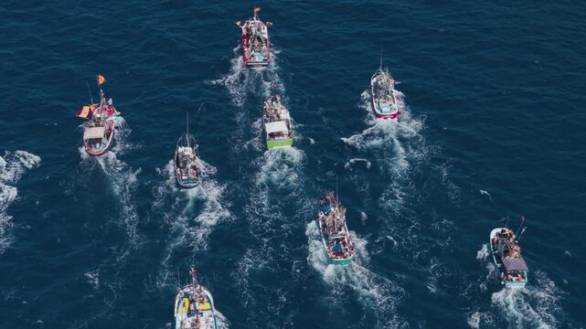 embarcacion virgen del carmen 4k, Canarias. VERANO 