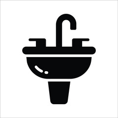 Obraz premium Trendy glyph style icon of bathroom wash basin