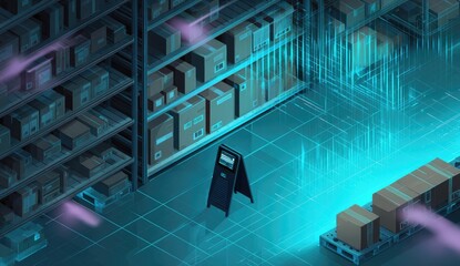 Warehouse with digital overlay