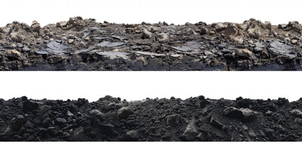 isolated black soil mud rocky land png in pack of two