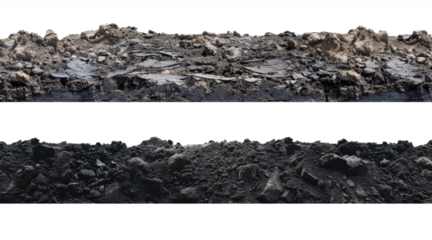 isolated black soil mud rocky land png in pack of two