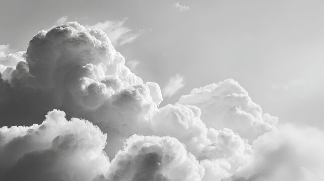 Dramatic Cumulus Clouds In Grey Scale - Powered by Adobe