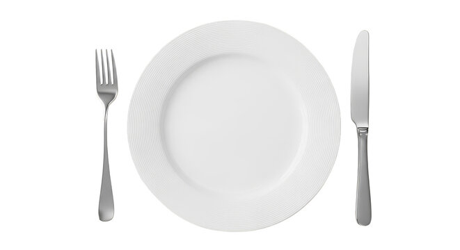 Empty Plate With Fork And Knife