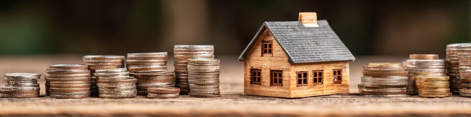 Small Property Owner. Home Investment Concept with Miniature House Model on Table
