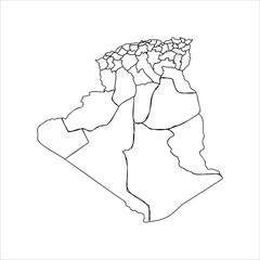 Algeria map vector illustration on white background. Map have all province