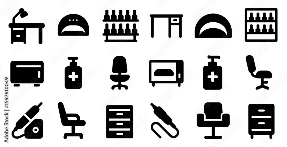 Poster set of icons for web