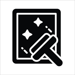 Handy glyph style icon of flat glass wiper