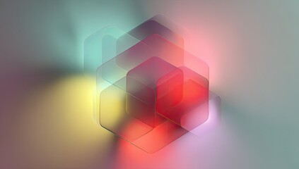 Abstract geometric shapes in soft, vibrant colors