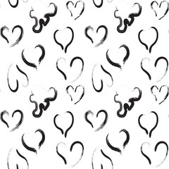 geometric brush line heart pattern background