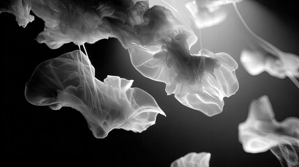 Fototapeta premium Abstract Ink Flow In Light Gray Tones