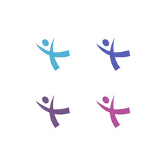 HEALTHY FIT BODY EXERCISE MOTION SIGN SYMBOL LOGO VECTOR