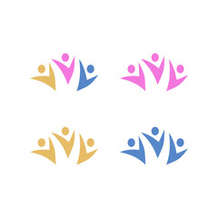PEOPLE TEAM TEAMWORK SIGN SYMBOL LOGO VECTOR