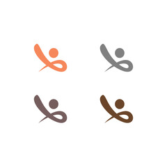 HEALTHY FIT BODY EXERCISE MOTION SIGN SYMBOL LOGO VECTOR