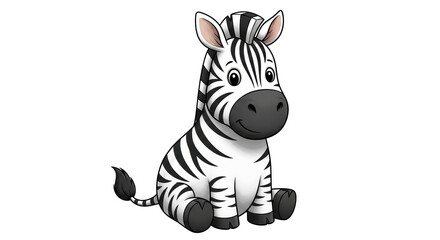 Isolated Cute Zebra Cartoon Character