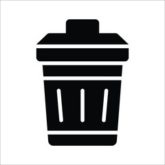 Trendy glyph style icon of lid trash can