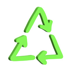 3d recycle arrow icon Recycling resources symbol Reuse of materials, zero waste, green environment,...