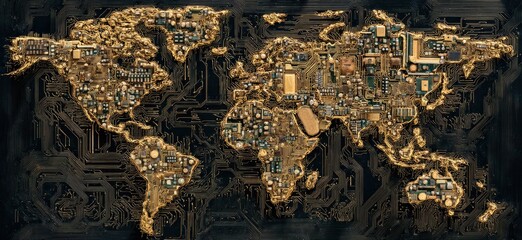 Fototapeta premium Global Circuit Map