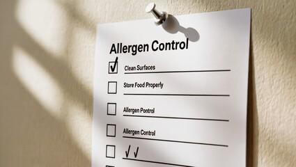 Allergen Control Checklist for Food Safety Management in Commercial Kitchens and Restaurants