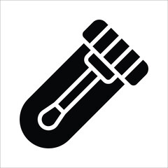 Handy glyph style icon of swab testing stick