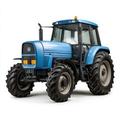 Obraz premium Blue tractor isolated on a clean white background agricultural vehicle