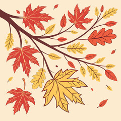 Obraz premium Autumn maple leaves create a seamless vector pattern, a colorful fall nature background