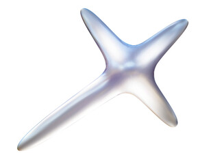 Silver star on white. Vector illustration on transparent background. 3D Star icon	