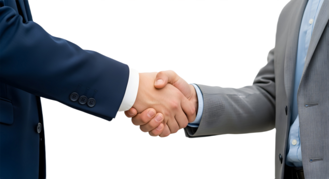 handshake between two businessmen, transparet background