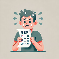 Flat minimalist illustration of a person attending a video conference call on a laptop, with a bookshelf in the background, symbolizing virtual meetings, isolated on a white background.
