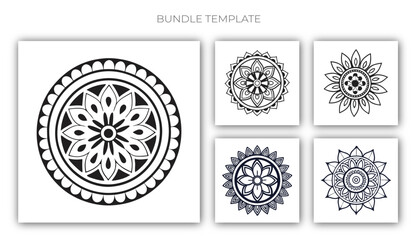 Black and White Winter Mandala Bundle Designs