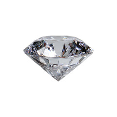 Dazzling clear diamond gemstone isolated on transparent background