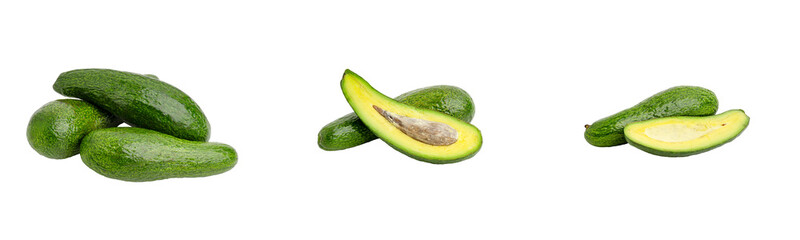 avocados set isolated on transparent background.