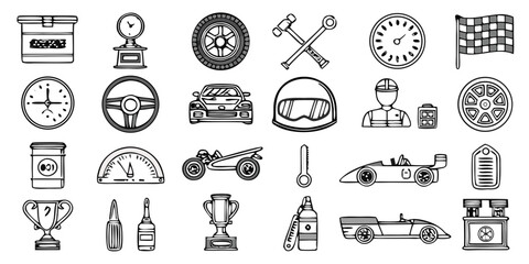 collection of different racing track icons