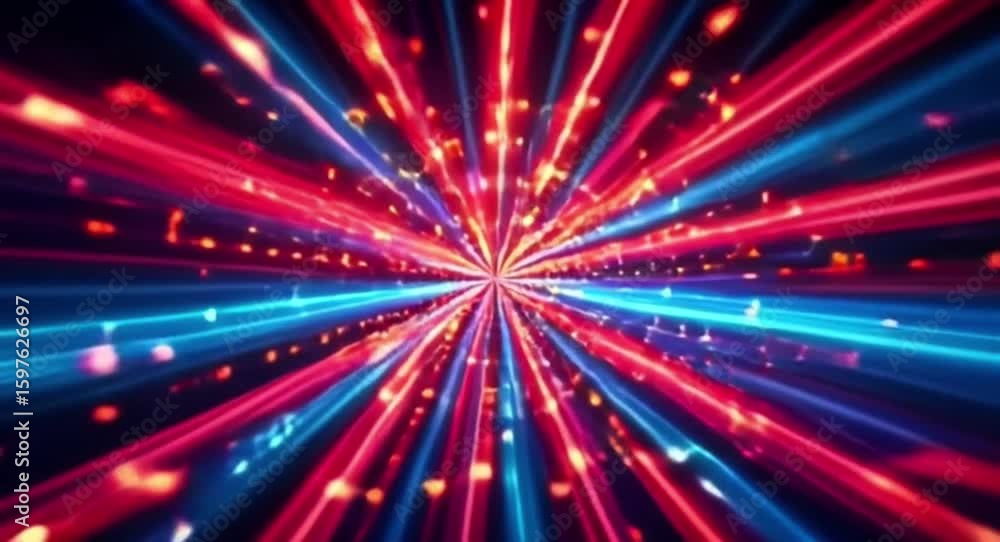 Aufkleber abstract light trails animation with red and blue colors for video projects