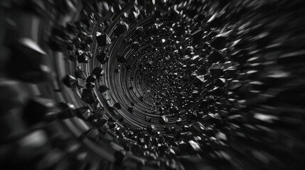 Abstract Black And White Tunnel Effect