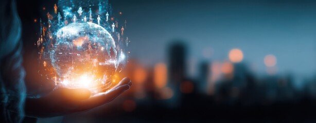 The Digital Globe Representing Global Innovation and Connectivity in a Modern City.