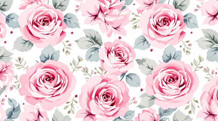 Pink roses background Watercolor