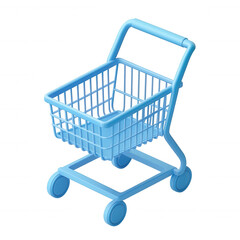 transparent colored 3d icon shopping cart floating against a Pastel background, symbolizing online shopping and e commerce trends