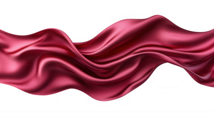 Luxurious red silk fabric draping softly, revealing fluid on and movement sheen delicate transparent surface