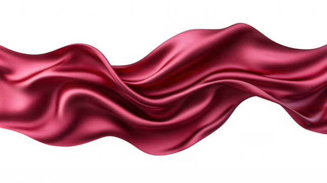 Luxurious red silk fabric draping softly, revealing fluid on and movement sheen delicate transparent surface