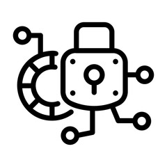 Fototapeta premium encryption Line Icon