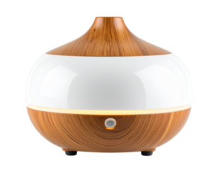 Elegant room diffuser with LED light base, isolated on a transparent background