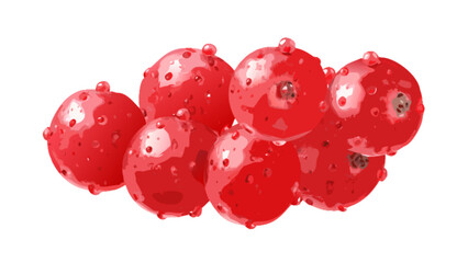 Fresh red currant berries still life painting style illustration for food blog and healthy eating content