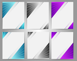 Book cover design set with gradient line – Creative template suit for seminar, farewell, poster, flyer, presentation, conference – Abstract cover background with minimal shape