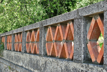 Concrete and Terra Cotta Balustrade on Old Bridge 