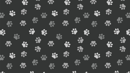 Minimalist gray paw print pattern for pet products and web design. Versatile background