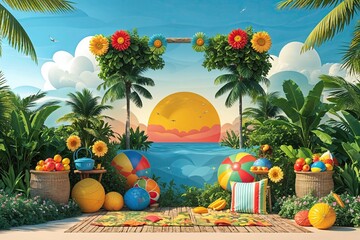 Inviting Summer Vector Background for Engaging Activities and Promotions