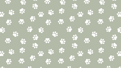 Minimalist white paw print pattern for natural pet accessories. Serene and versatile design