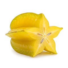 Fototapeta premium Fresh Star Fruit with Sliced Section Showing Seeds
