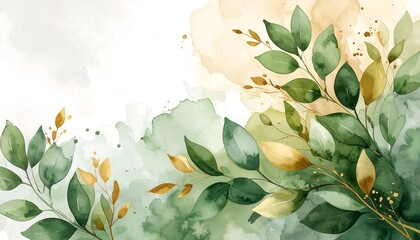 Abstract botanical watercolor art
