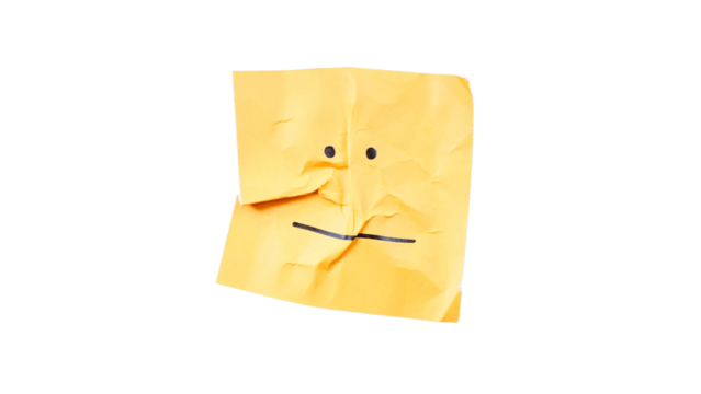 Straight faced yellow emoji isolated on transparent background - Powered by Adobe